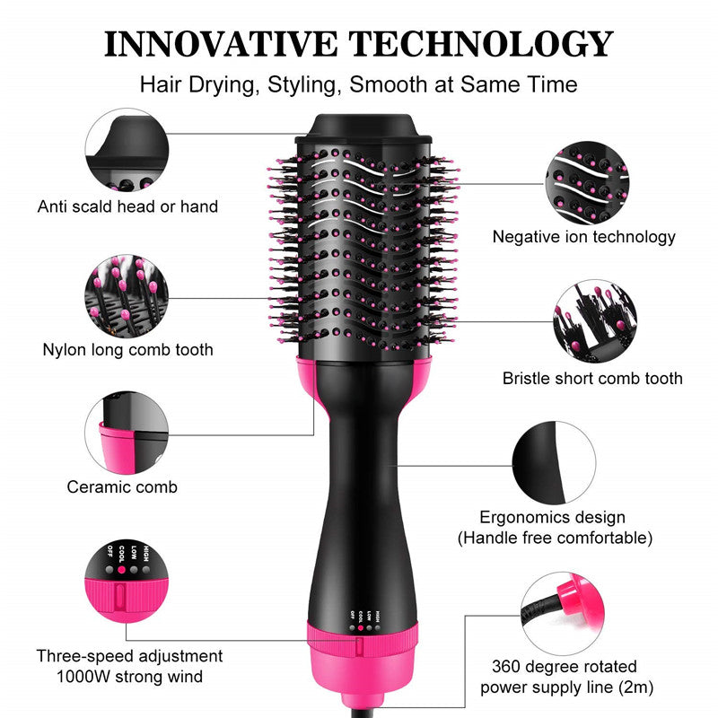 3 IN 1 HAIR BRUSH (HAIR DRYER,STRAIGHTENER & CURLER)