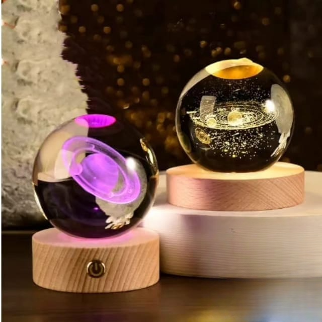 3d Crystal Moon Randomly Design Crystal Planet Globe 3d Laser Engraved Solar System Ball